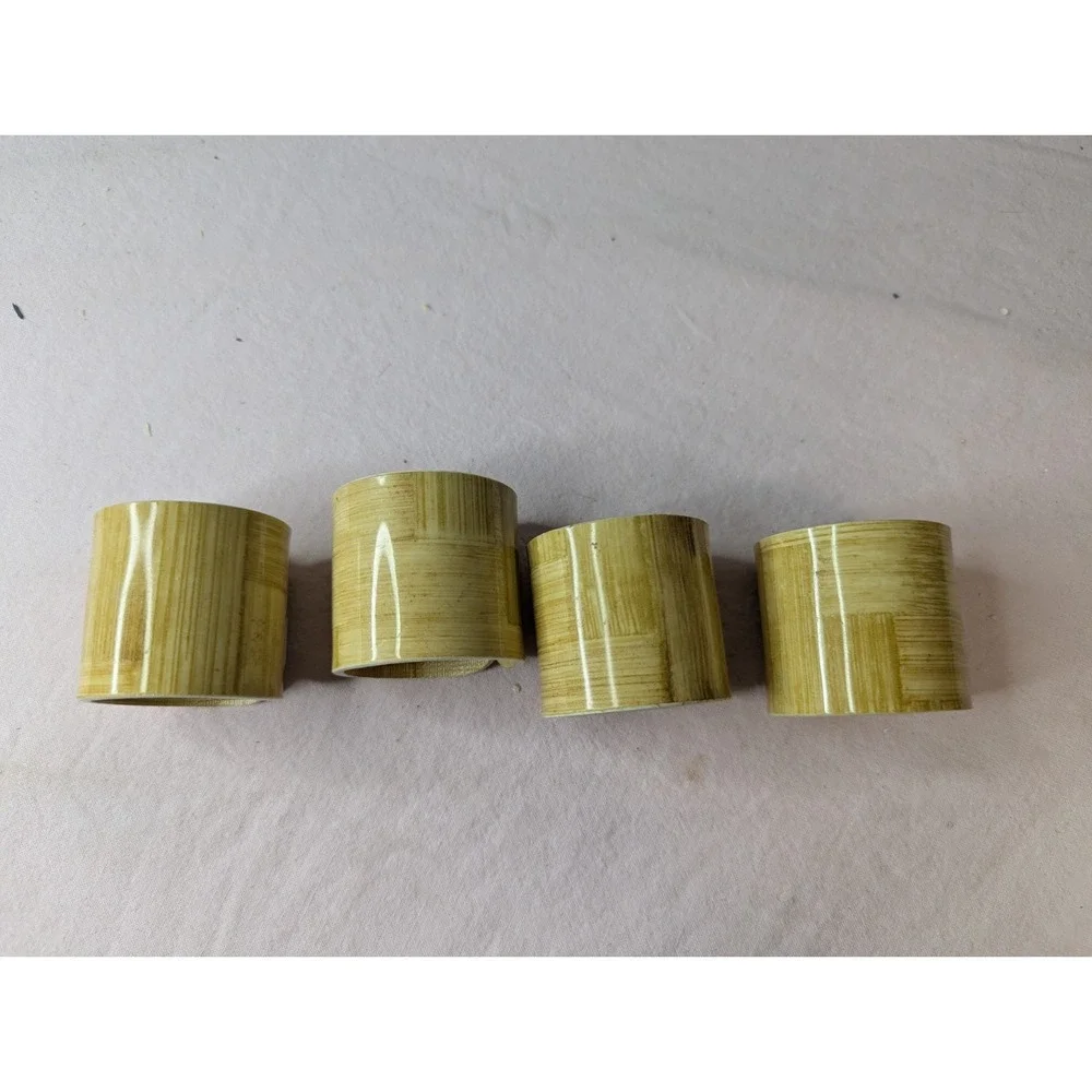 4 lot plastic bamboo design napkin rings‎ holder tablescape Table decoration